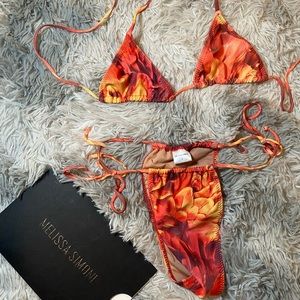 MELISSA SIMOME ENITA MICRO STRING TOP AND BOTTOM - TANGERINE